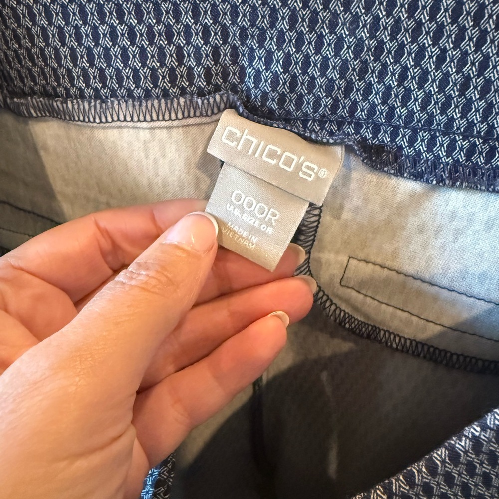 Chico's Navy Patterned Trousers - image 3